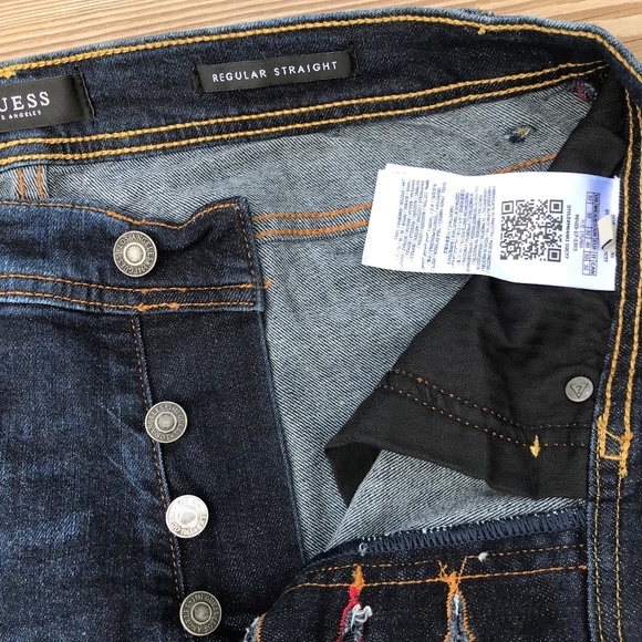 Guess Los Angeles Men Jeans Reg Straight Leg Denim - Picture 4 of 8